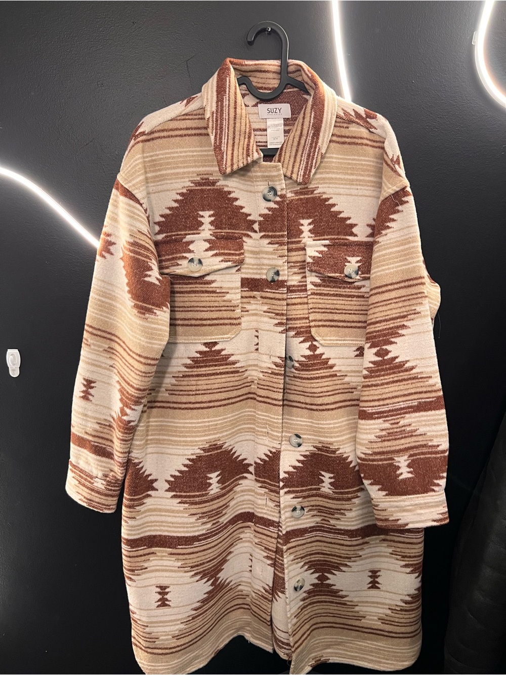 Women’s Brown & Cream Patterned Coat